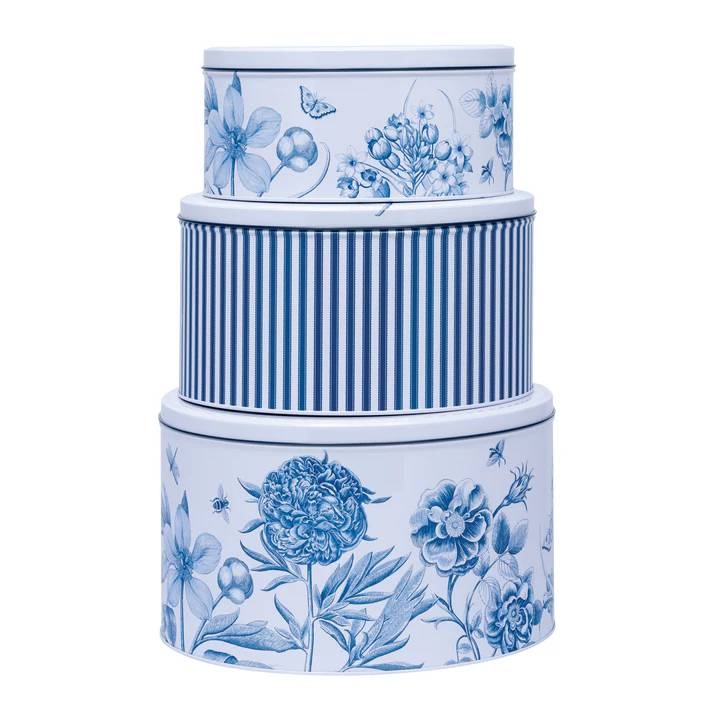 SANDERSON ETCHINGS & ROSES  ROUND CAKE TIN LRG