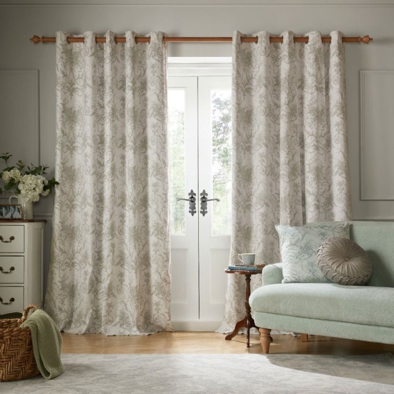 Laura Ashley Laura Ashley Tuileries Eyelet Headed Curtains Blackout Lined
