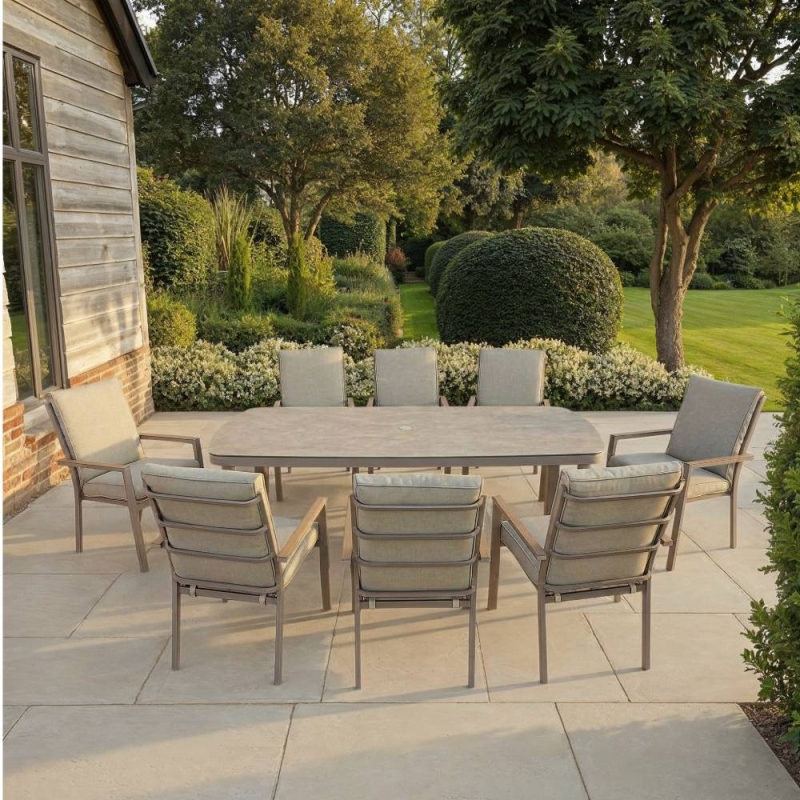 Antibes Champagne 8 Seat Dining Set 