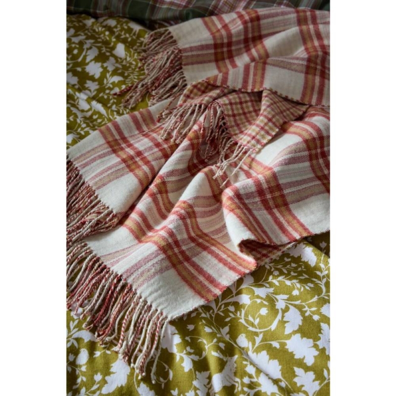 Laura Ashley Padbury Check Throw 150cm x 200cm Russet
