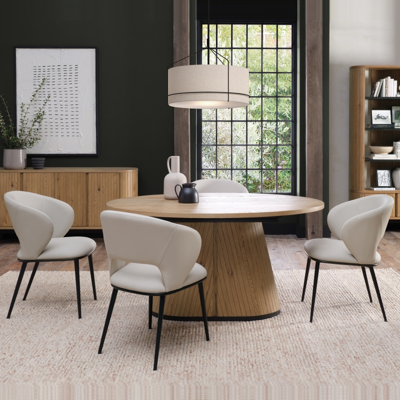 Vigo Dining Set Luca Chairs Ivory Lifestyle