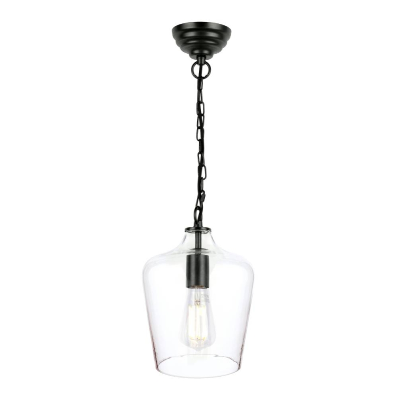 Laura Ashley Ockley Bottle Pendant Glass & Black