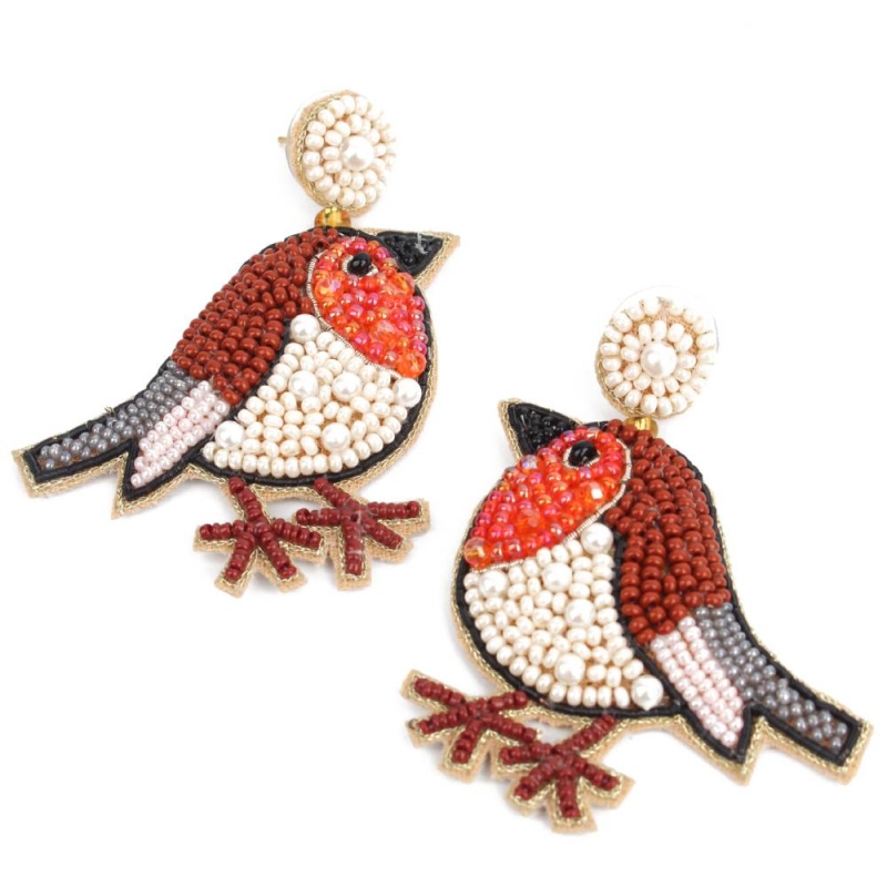 My Doris Robin Beaded Drop Earrings