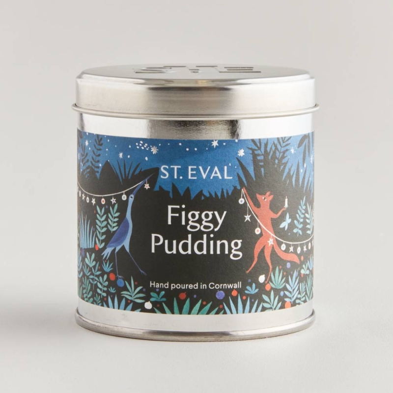 St Eval Tin Christmas Figgy Pudding Candle