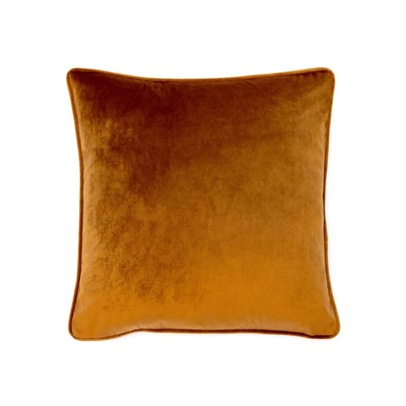 Luxe 56cm Velvet Piped Cushion Tan