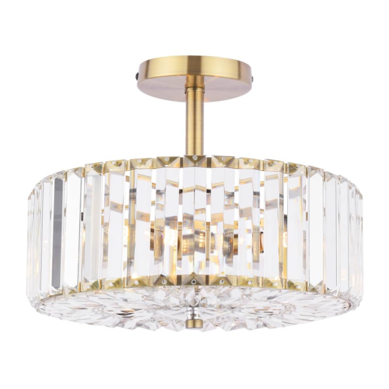 Laura Ashley Fernhurst 3 Light Semi Flush Antique Brass