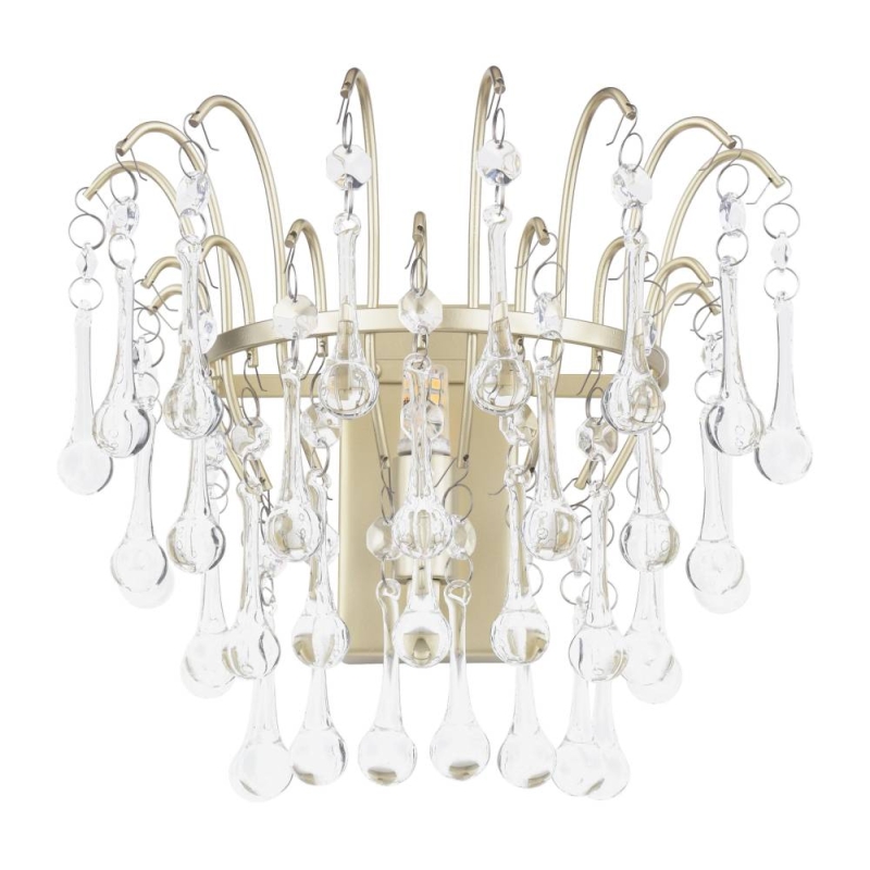 Laura Ashley Willow Wall Light Satin Champagne & Crystal