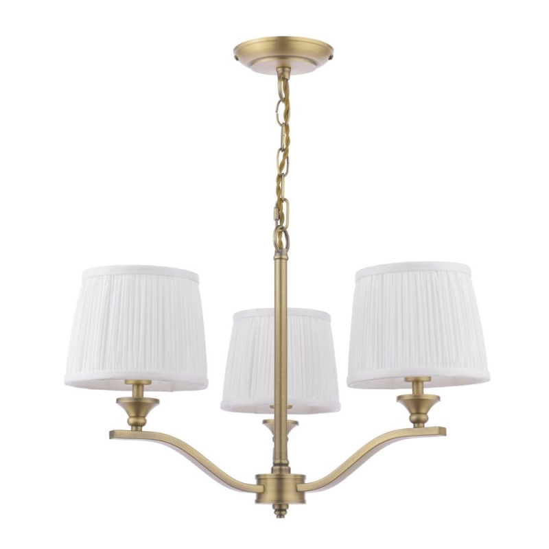 Laura Ashley Hemsley 3 Light Pendant Matt Antique Brass With Shade