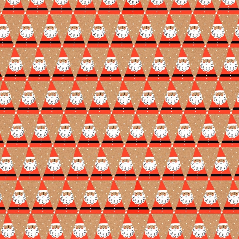 GEOMETRIC SANTAS ROLL WRAP