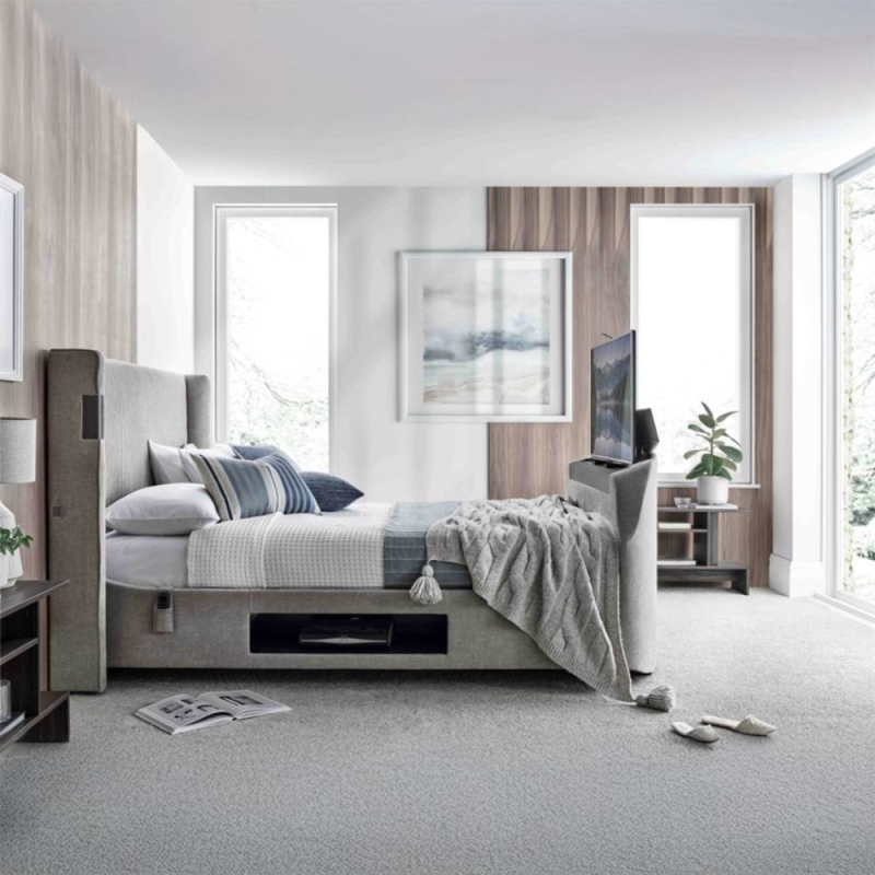 Dallas Dolby Atmos Multi Media Bed Light Grey