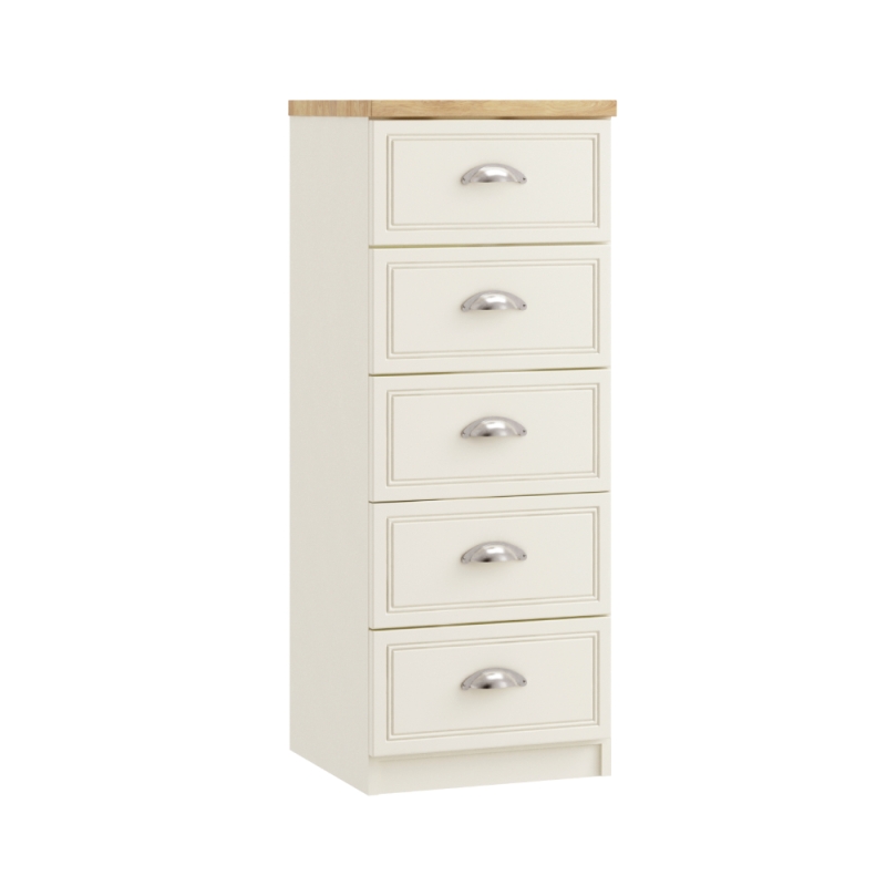 Maple 5 Drawer Narrow Chest