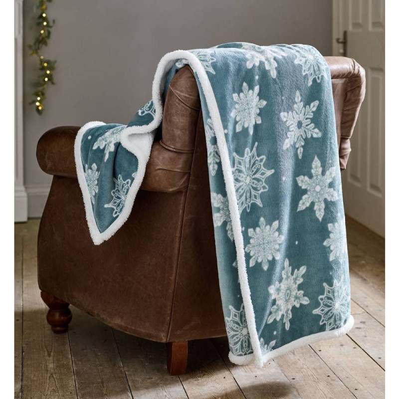 Deyongs Flurry Sherpa Throw 130cm x 170cm Blue