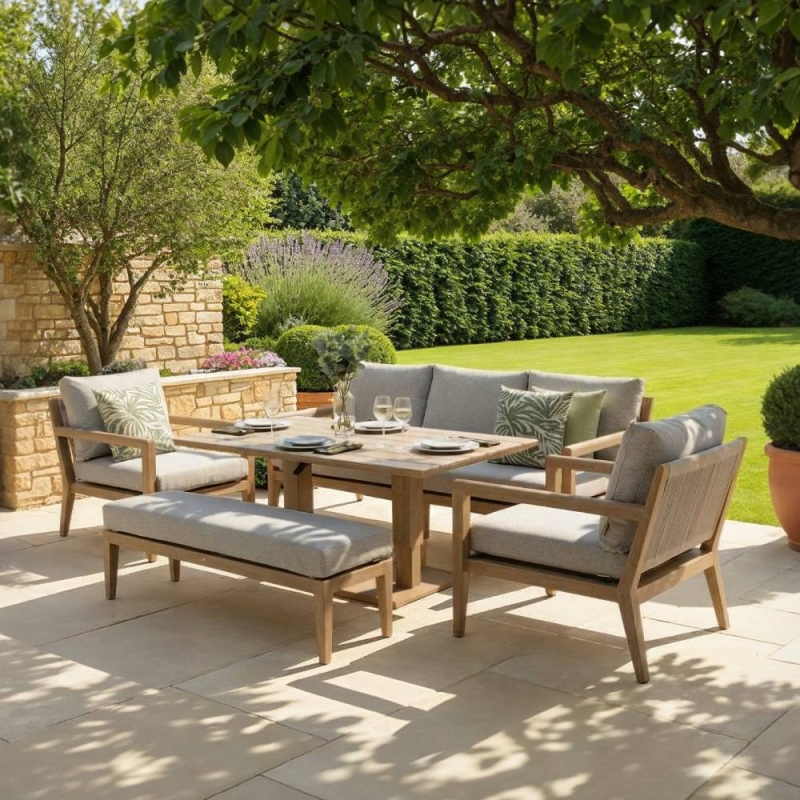 Blakeney 3 Seat Sofa With 2 Sofa Chairs, Rectangle Piston Table & Bench