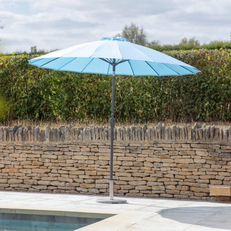 Shanghai 2.7m Aluminium Tilt Parasol - Sky Blue