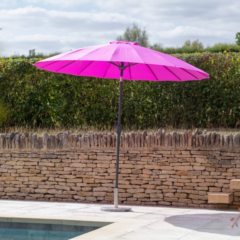 Shanghai 2.7m Aluminium Tilt Parasol - Magenta
