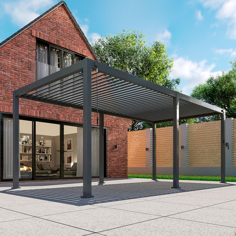 Helios 3m x 6m rectangle pergola slate grey