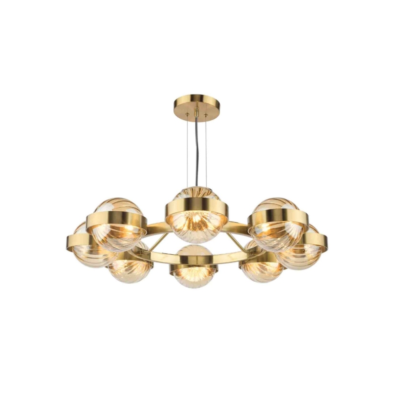 Dar Ophira 8 Light Pendant Gold
