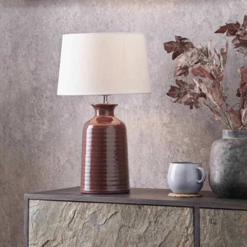 Helka Mulberry Reactive Glase Table Lamp