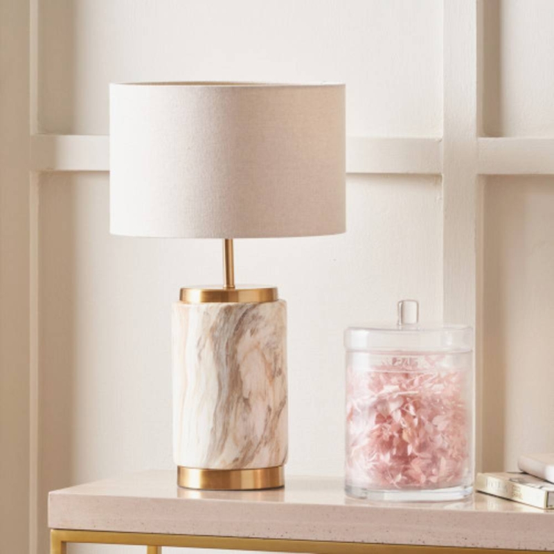 Carrara Natural Stone Effect Table Lamp