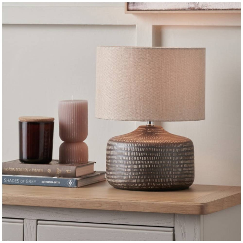Kai Earth Coloured Textured Ceramic Table Lamp