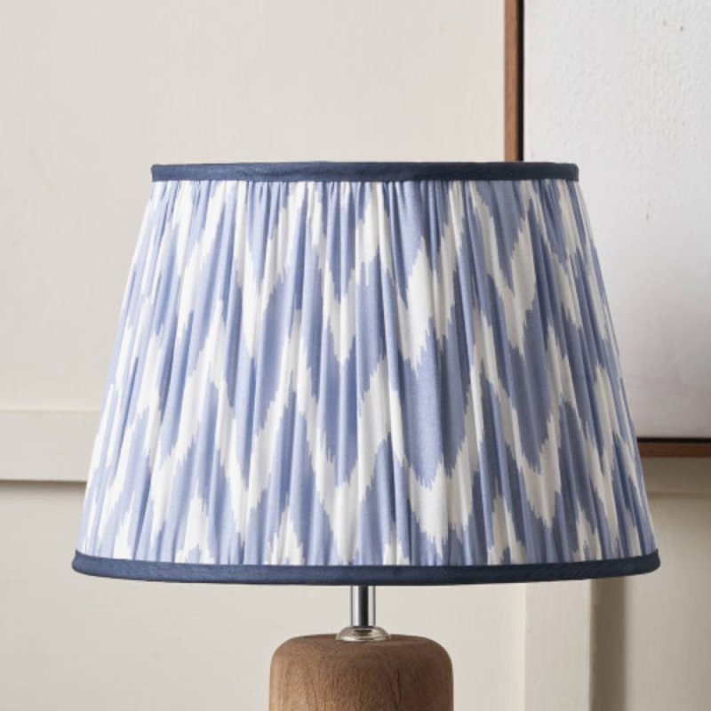 Kamilah 30cm Blue Chevron Muswhroom Pleat Shade
