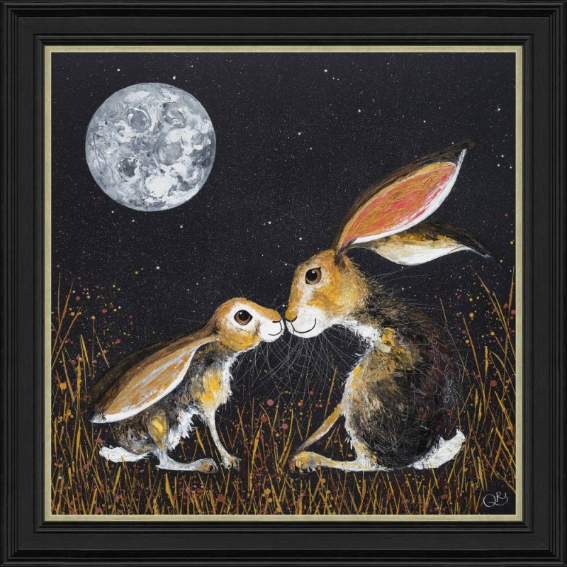 To The Moon And Back Rabbits Large - Framed Print