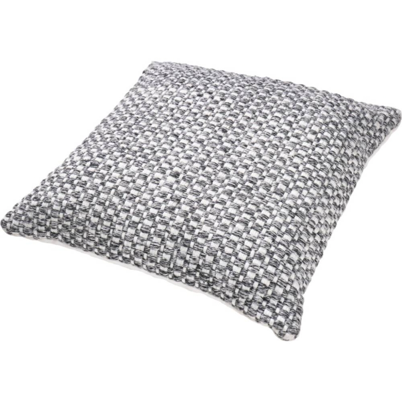 Indoor Outdoor Graphite & White Basket Weave Scatter Cushion 