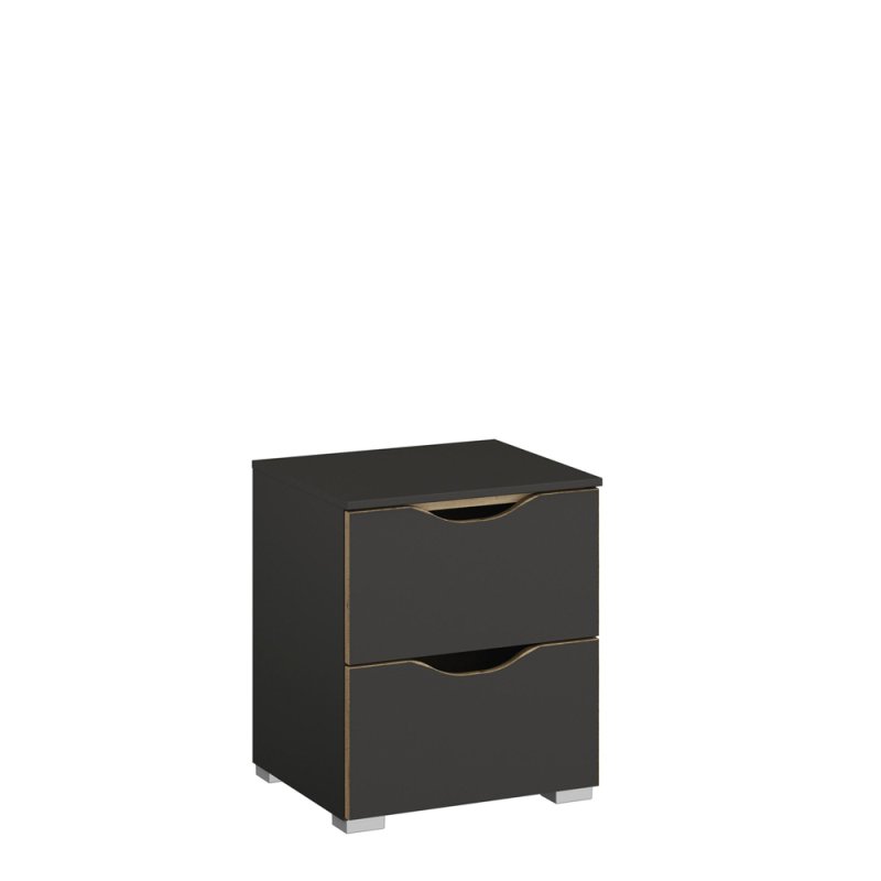 Lincoln 2 Drawer Bedside Graphite