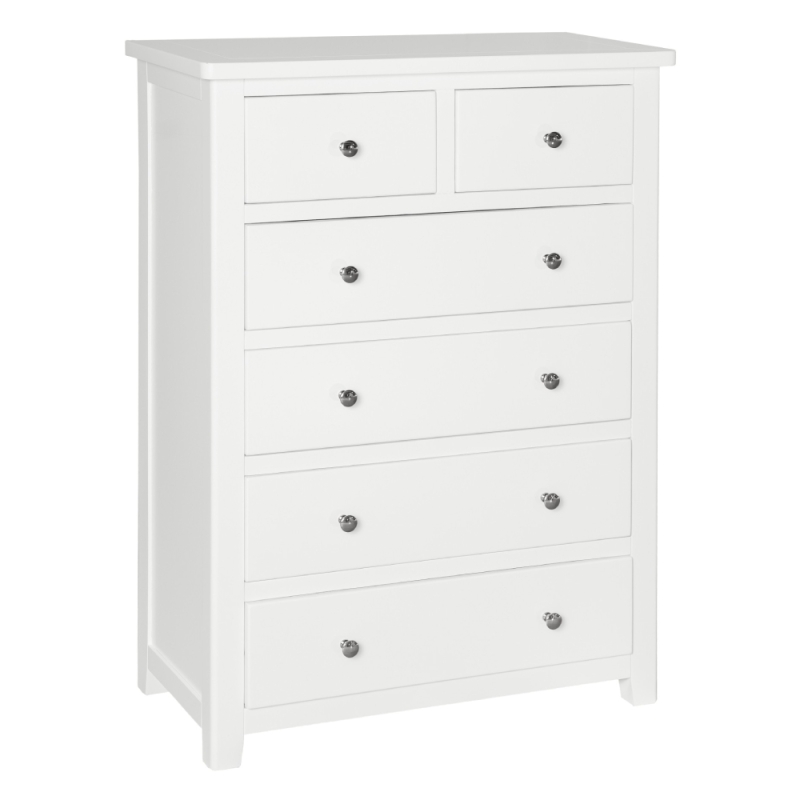 Hamilton 2+4 Drawer bedside chest white