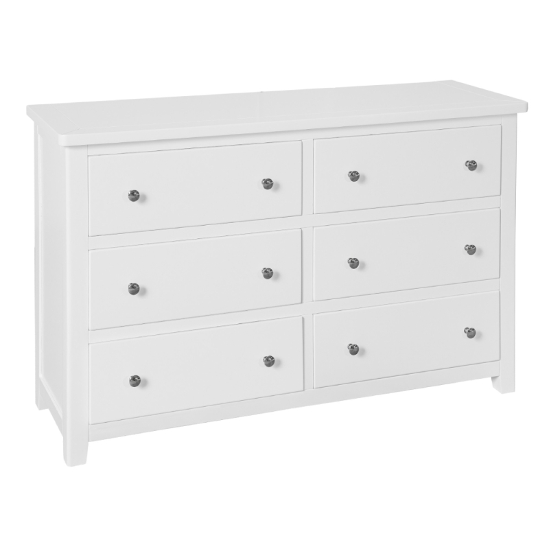 Hamilton 6 drawer wide chest white