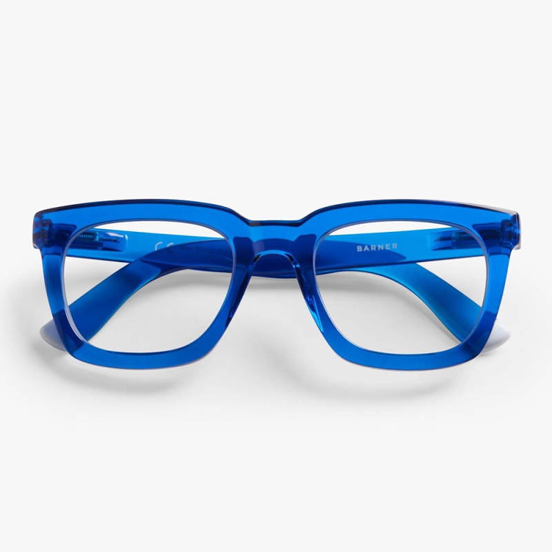 Max Blue Light Reading Glasses Electric Blue Glossy