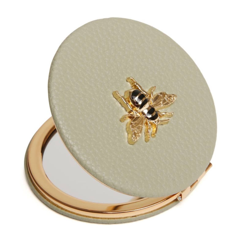 Alice Wheeler Pitachio Round Compact Mirror