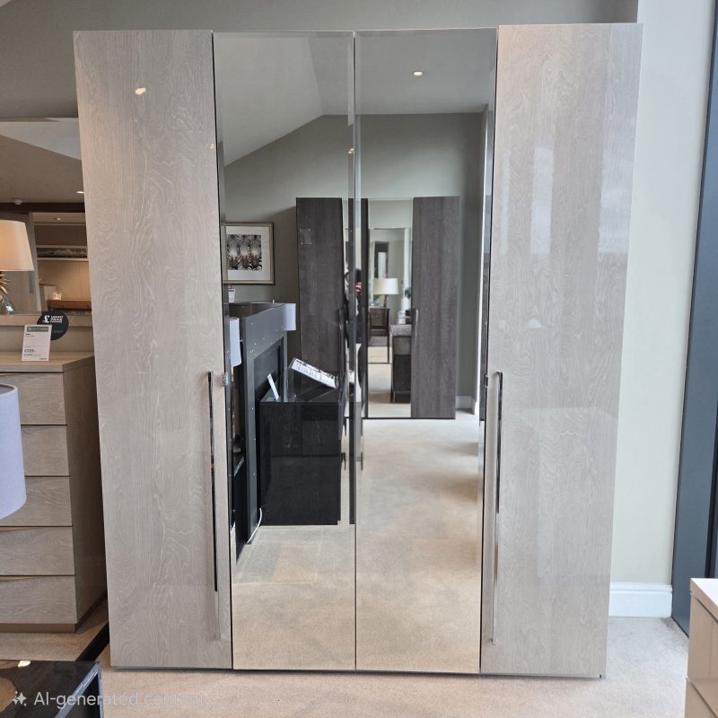 Havana 4 door Ivory Birch Wardrobe with Accessories (Ipswich)