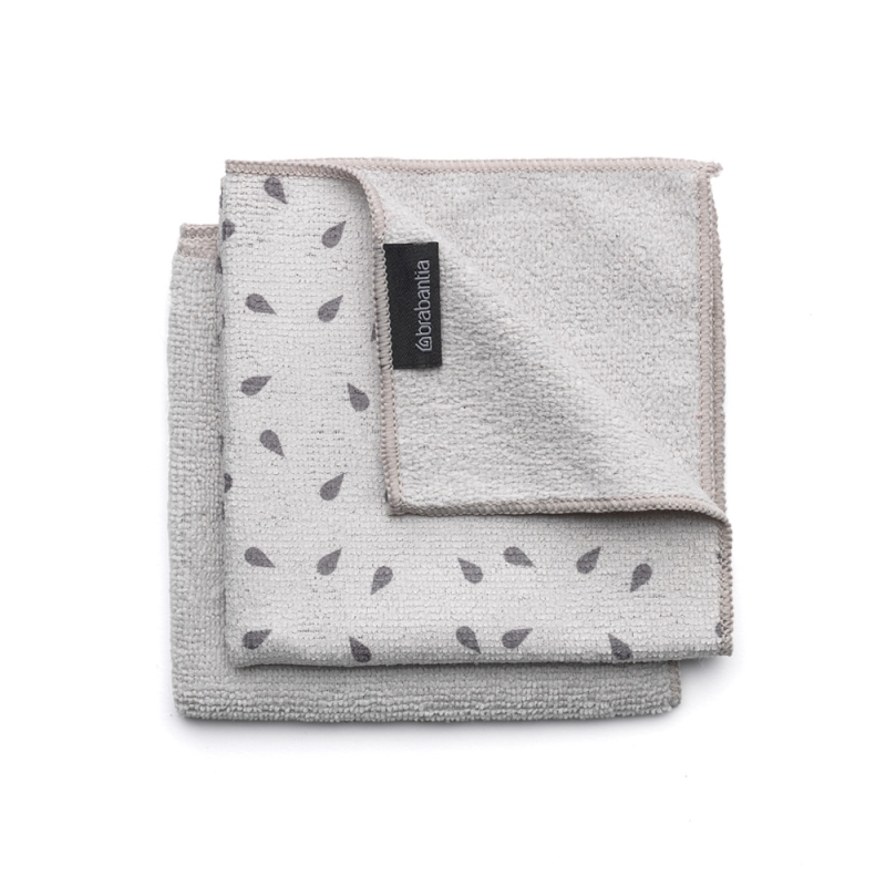 Brabantia Microfibre Dish Cloths (x2) Light Grey