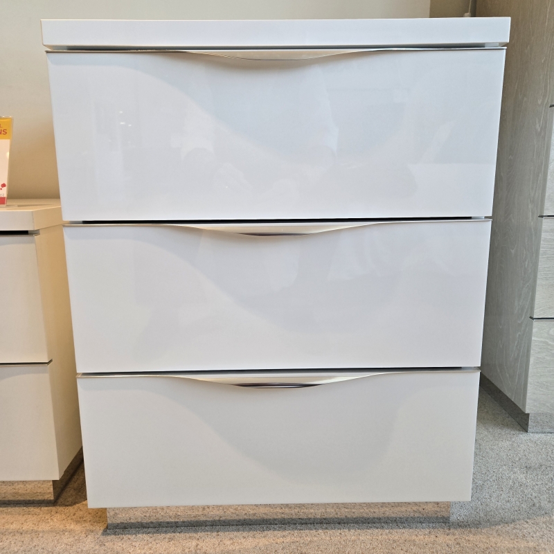Havana White Gloss Chest of 3 Drawers (Ipswich)