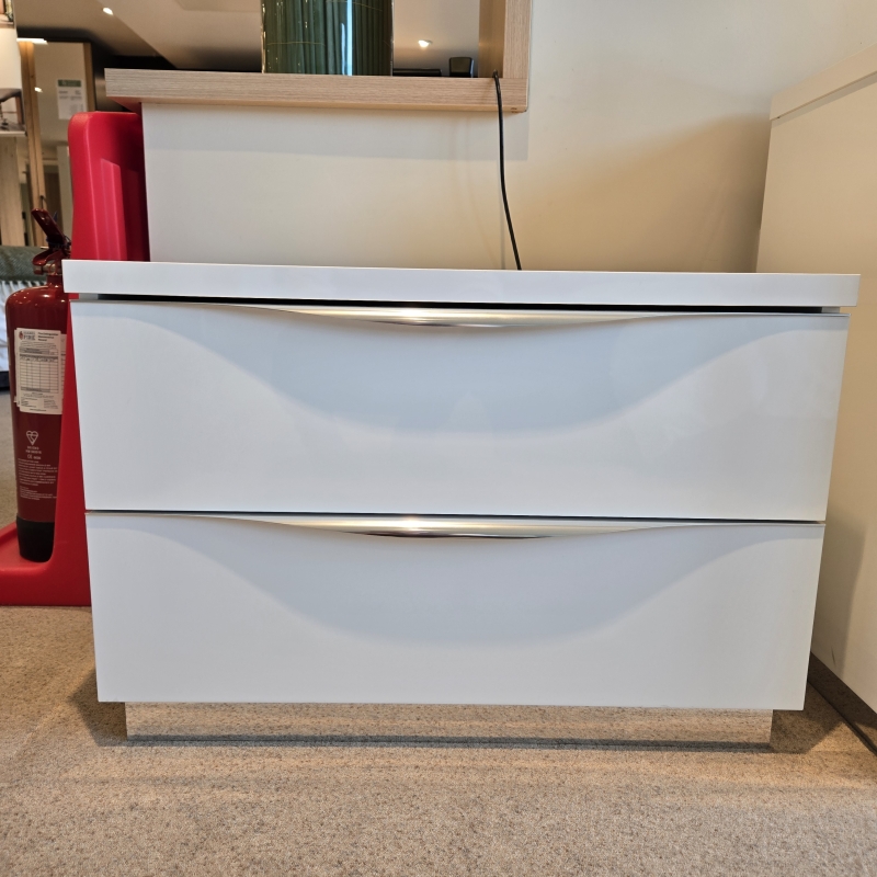 Havana White Gloss Large Bedside (Ipswich)
