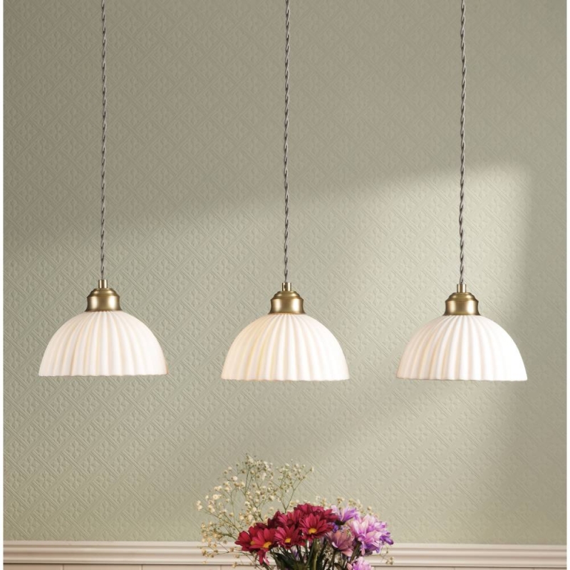 Laura Ashley Durford 3 Light Bar Pendant Matt Antique Brass
