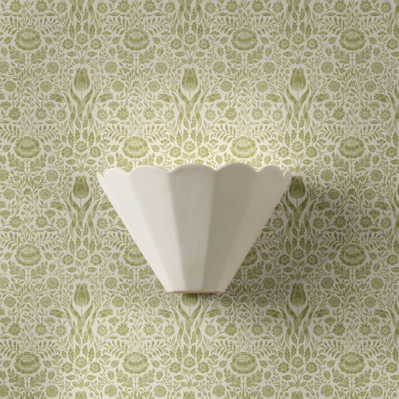 Laura Ashley Scallop Wall Light White