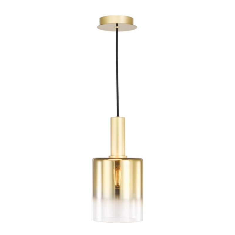 Savannah 1 Light Pendant Satin Gold & Gold Ombre Glass
