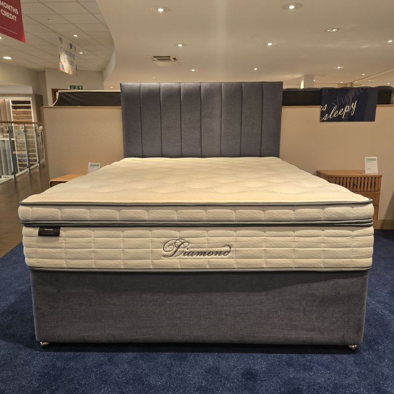 Kingsize Diamond Mattress with Relyon Divan and Headboard (Ipswich)