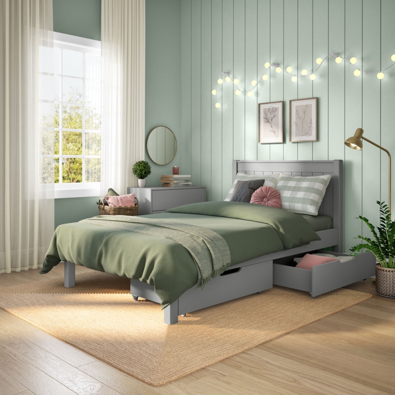 CGLESDPD low end small double bed grey + drawers