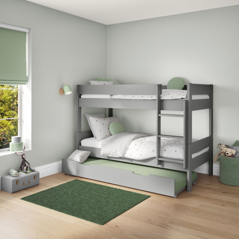 COMGTBNK Compact detachable bunked + open trundle grey