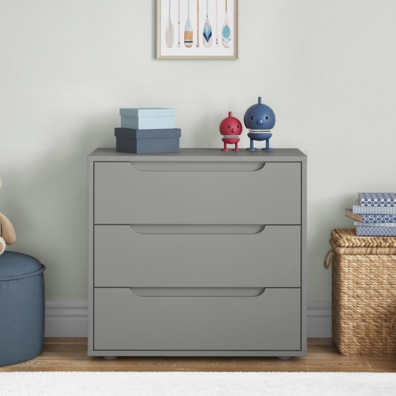 3 Drawer Chest Grey