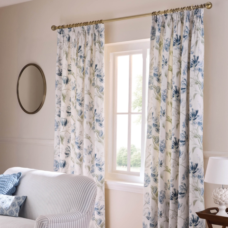 Gosford Curtains Heritage Blue Open