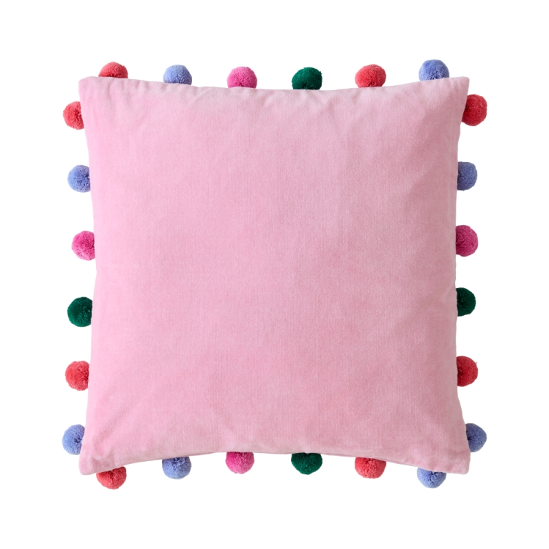 BG POMPOM Velvet Cushion 45cm Sweet Rose