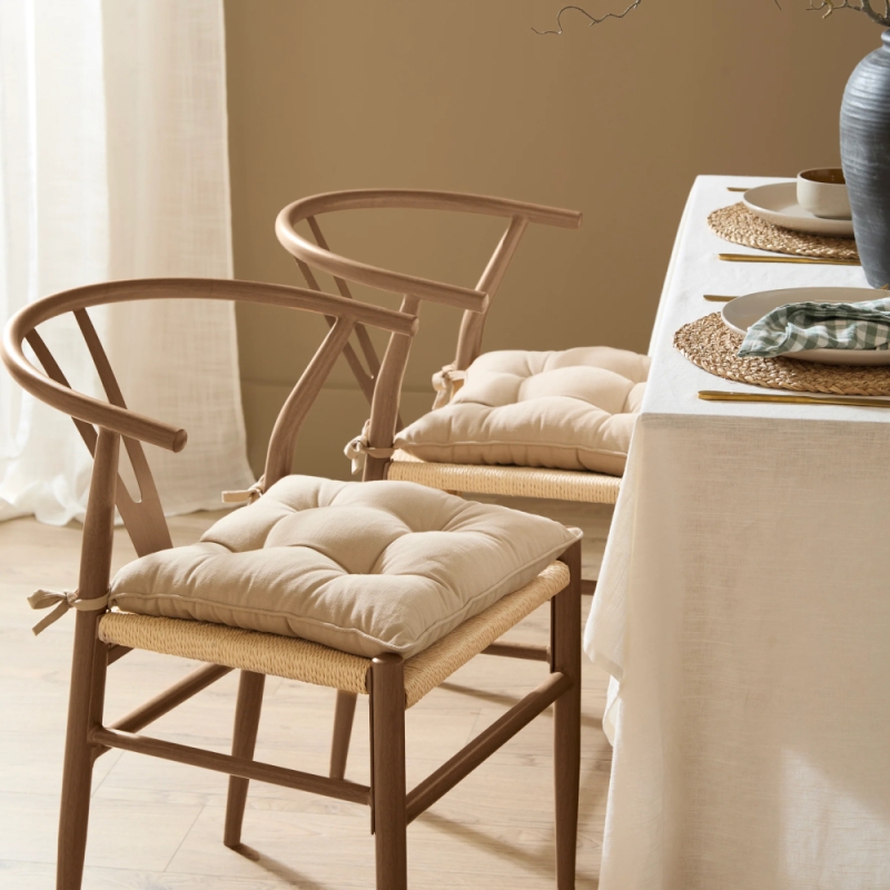 Slub Cotton 40cm Seat Pad Linen
