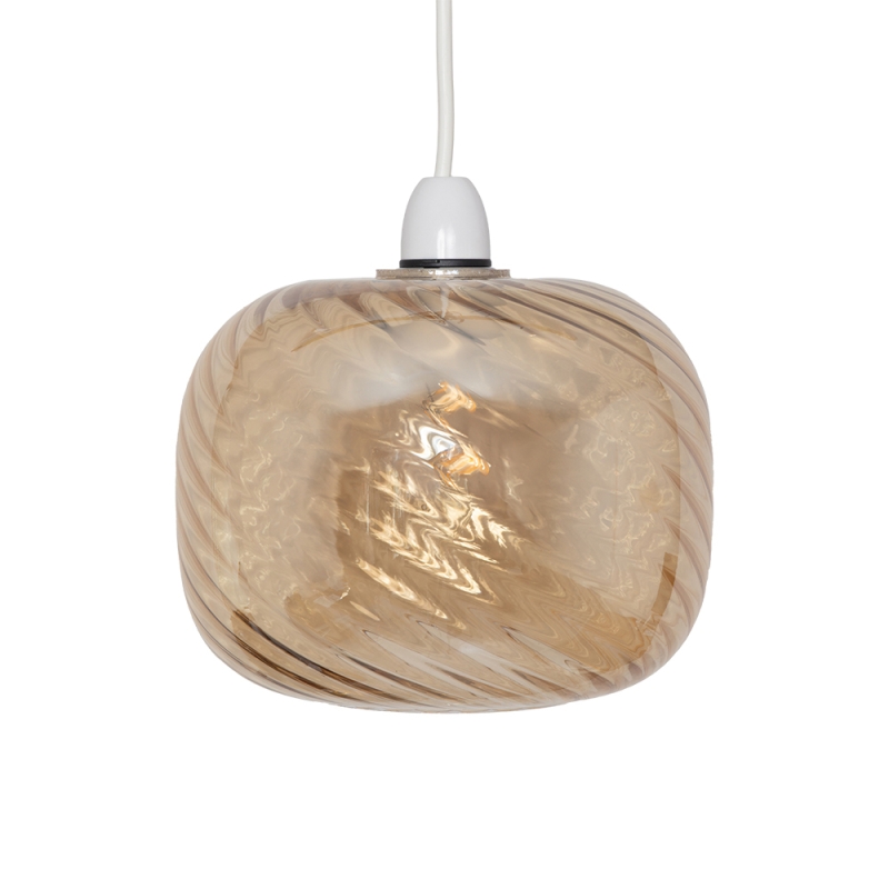 Jasper Non-Electric Pendant Amber Glass Swirl