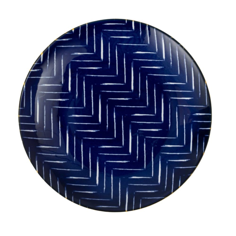 Indigo Chevron Plate