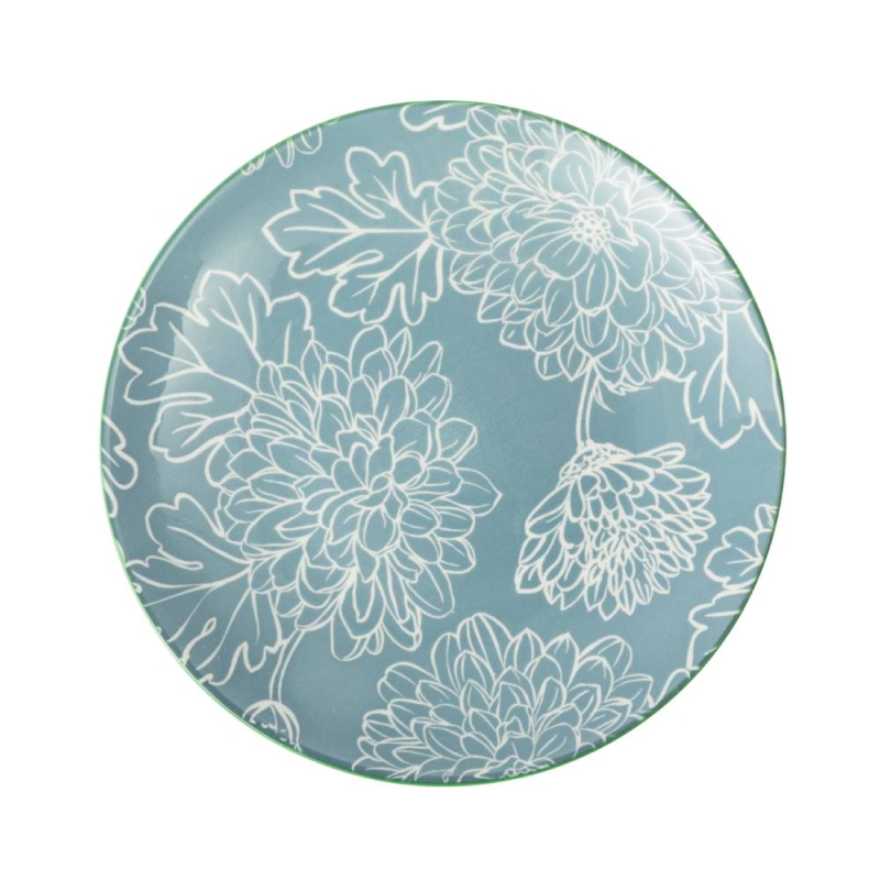 Grey Floral Plate