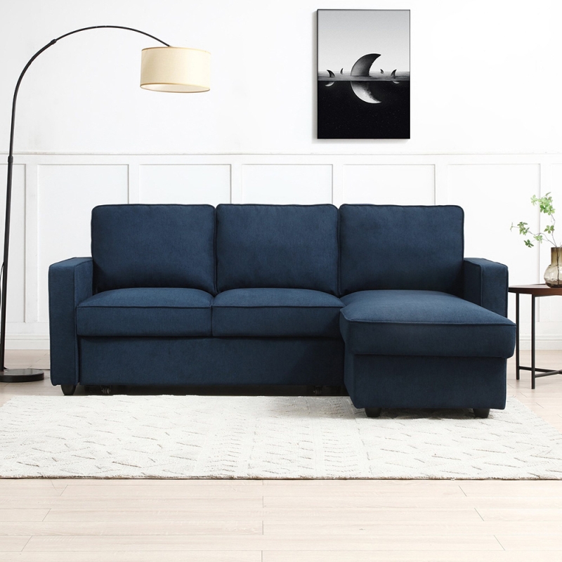 Mickey Corner Sofa Bed Blue